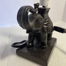 unbranded | Other | Small Dark Brown Elephant Table Lamp With Flickering Bulb 8 Tall Bohemian | Poshmark