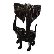 Kenyan Artisan Wooden Elephant Hand Carved Figurine Sculpture Trunk up Vintage - Etsy