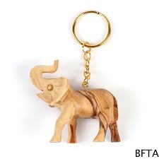 Olive Wood Elephant Keychain - Bethlehem Fair Trade Artisans