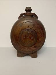 ANTIQUE WOODEN LARGE FLASK DRINKING VESSEL. OLD SOLD AS IS ...