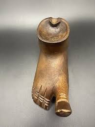 Vintage Hand Carved Wooden Foot Ashtray Pipe Holder 6” MCM | eBay