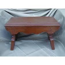 Early Brown Painted Wood Foot Stool. For Sale at Ruby Lane