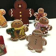 Vintage Folk Art GINGERBREAD Men Cookie Pins LOT Handmade ...