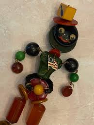 Uncle Sam Patriotic Jan Carlin Figural Cribtoy Style Brooch Utilizing Vintage Bakelite Methods and Materials - Etsy