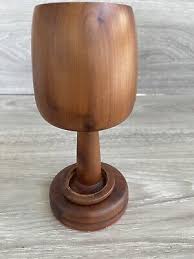 Vintage Wood Goblet Chalice with Ring around Stem Hand ...