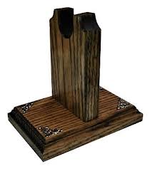 Oak Wooden Gun Rack Western Revolver Handgun Pistol Stand Table Display - Brass | eBay