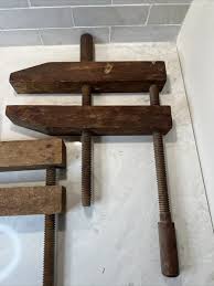 Vintage Primitive Wood Screw Clamp Vise Woodworking ...