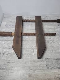 Vintage Wooden Clamp Hand Screw Vice Carpentry Woodworking ...