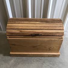 Large Hand Crafted Curved Top Solid Wood Storage Chest Trunk ...