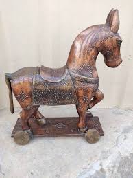 Wooden Ethnic Vintage Style Painted Horse on Wheels/handmade Handcrafte Horse/handmade Horse/dala Horse/wooden Horse/painted Wood Horse - Etsy