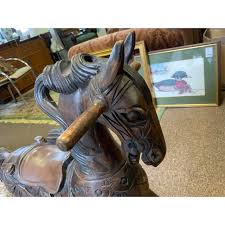 Late 20th Century Wood Carved Rocking Horse | Chairish