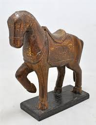 Vintage Wooden Horse Figurine Original Old Hand Crafted Brass Fitted | eBay Australia