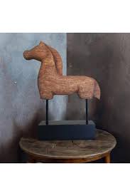 Brown Wood & Metal Horse Figurine by Artisans Rose at ...