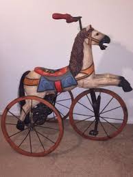Vintage Wooden Horse Tricycle Replica Velocipede for Sale in ...