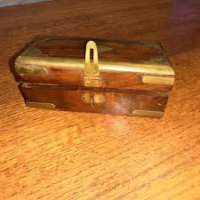 Vintage Hand Crafted Wooden Hinged Keepsake Jewelry Trinket ...