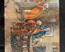 Antique L. BAMBERGER & Co. Wood Jigsaw Puzzle W/ Box - Etsy