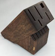 Vintage Wooden Knife Block Storage Holder 11 Slots | eBay