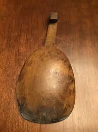 ANTIQUE PRIMITIVE HAND CARVED WOODEN BUTTER SCOOP PADDLE SPOON FARMHOUSE | eBay