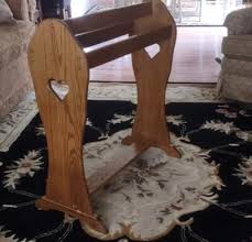 Solid Oak Amish Floor Quilt Rack Holder Wood Large 31" x 28 ...