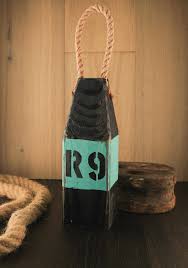 Lobster Buoy Black Green 11" Coastal Decor Nautical Wooden ...