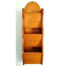 Handmade Tiger Oak Wall Hanging Tier Mail Bill Sorter ...