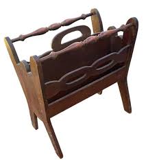 Vintage Wooden Magazine Rack Holder – Spindle Handle Mid-century Cottagecore - Etsy