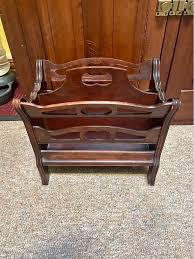 Antique Wood Magazine Rack