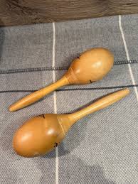 Preloved Wooden Pair of Hand Painted Beach Palms Maracas ...