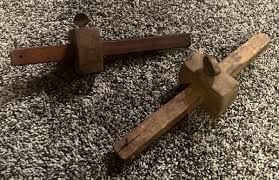 Two Antique Wooden Carpenter Scribe Marking Gauge | eBay