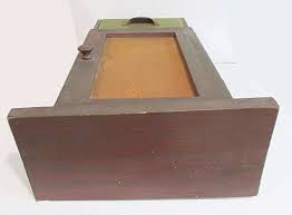 Wall Mount or Counter Top Cabinet, Wood W Pressed Tin Star ...