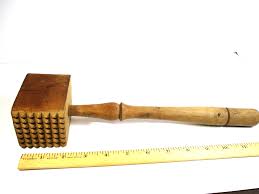 VINTAGE WOODEN MEAT TENDERIZER MALLET | eBay