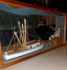 Antique Nautical Diorama Shadow Box Folk Art Lighthouse ...