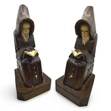 Vintage Mid Century MCM Handcarved Wooden Hooded Monk Priest ...