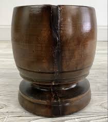 Primitive Walnut Wooden Mortar & Pestle Hand Turned /b | eBay