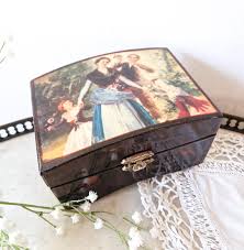 Wooden Jewelry Box, Romantic Vintage Flower Jewelry Box, Lacquered Wooden Jewelry Box, Romantic Jewelry, Vintage Box - Etsy Canada