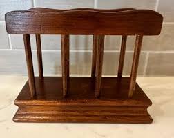 Vintage Wood Spindle Napkin Holder With Pedestal Type Base - Etsy