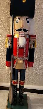 Vtg. Hoilday Home 24" Oversize Wooden Nutcracker Soldier ...