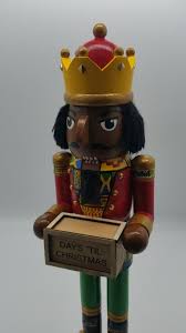 Black African American Hand Painted Kente Print Nutcracker Advant Coun – Auntie's Expo
