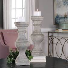 Uttermost Corin Stone Ivory Candleholders (Set of 2) - Bed Bath & Beyond - 13564413