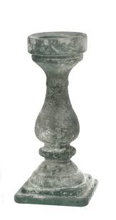 12" White and Gray Frosted Pillar Glass Candleholder - Wilford & Lee Home Accents