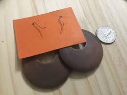 Brown Earrings Wood Earrings Hoop Wooden Earrings Bohemian ...