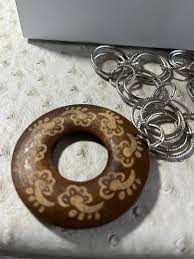 Long Silver and Wood Necklace With 2 Different Silver Chains ...