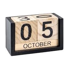 Wooden Perpetual Block Calendar for Desk Table Month Date ...