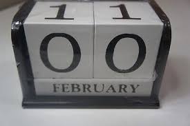 Wood Block Perpetual Calendar Reusable Wooden Desktop Office ...