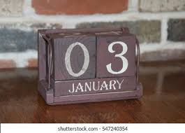 Brown Wooden Calendar Showing Date January Stock Photo ...
