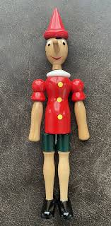 Pinocchio Vtg Doll 10” Tall Wooden Articulated Hand Made Jointed Red Green Italy | eBay