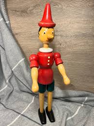 Vintage 'garanzia Di Qualita' Hand Crafted Wooden Articulated Pinocchio Statue Doll Collectible Toy Made in Italy and With Original Sticker - Etsy India