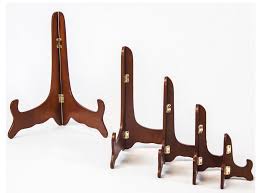 Plate Easels - Economy Hinged Wood, Walnut - Set of 12 ...