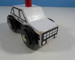 Vintage Wood Police Car Black & White "chippy Paint" - Etsy