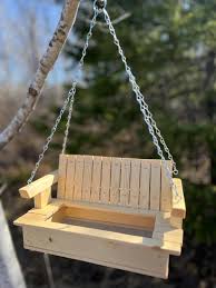 Handcrafted Hanging Bench Feeder for Birds (and Squirrels ...